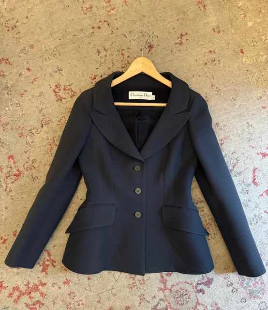 Christian Dior — Bar jacket in smoke-grey gabardine